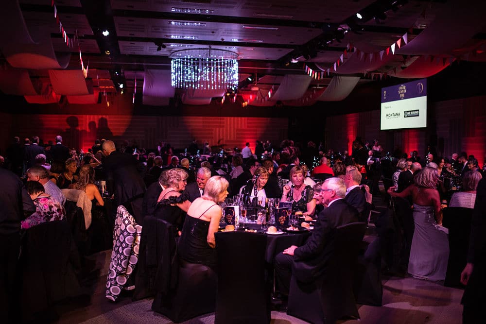 Guests of the annual LJ Hooker Cancer Ball seated for dinner in the Heaphy lounge at Cludelands