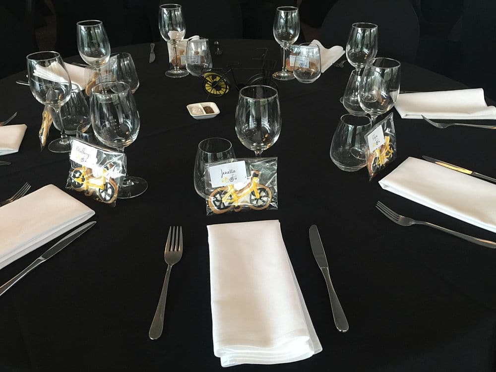 Decorated wedding table at The Ferrybank