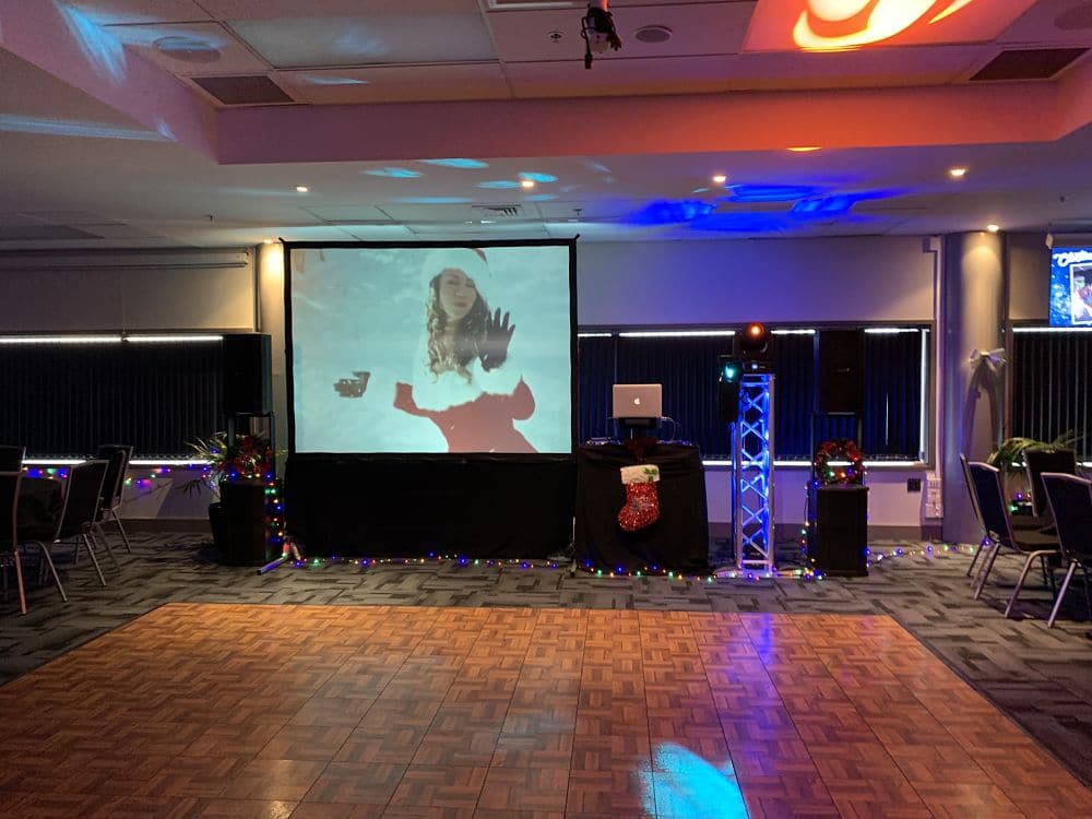 FMG Waikato Stadium - DJ Equipment and lighting set up in the Bronze Lounge