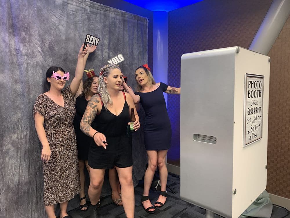 FMG Waikato Stadium - Guests Using Photo Booth in Bronze Lounge