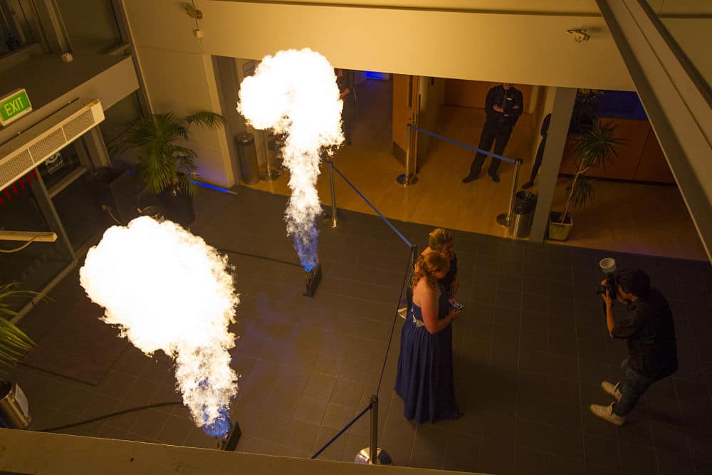 Gallagher Academy of Performing Arts - Flame Machines with students entering play house foyer