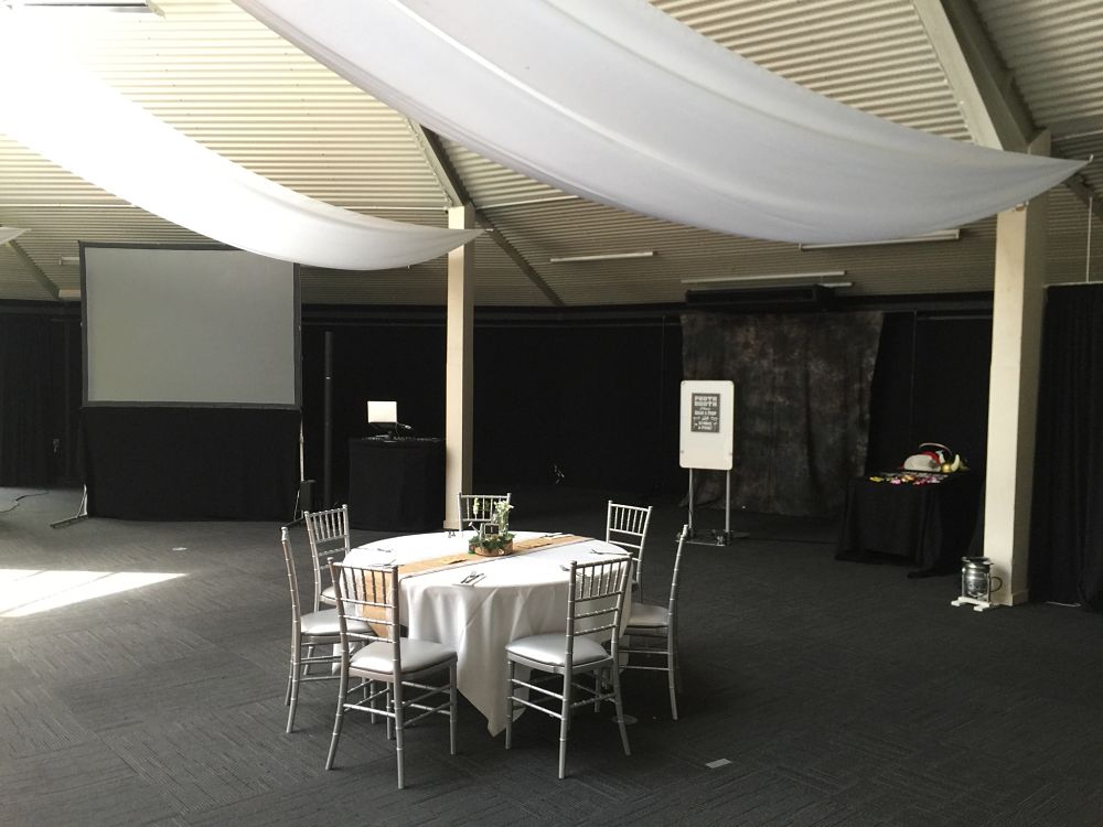 Hamilton Gardens Pavilion - DJ Equipment and Photo Booth Set up in Central Court