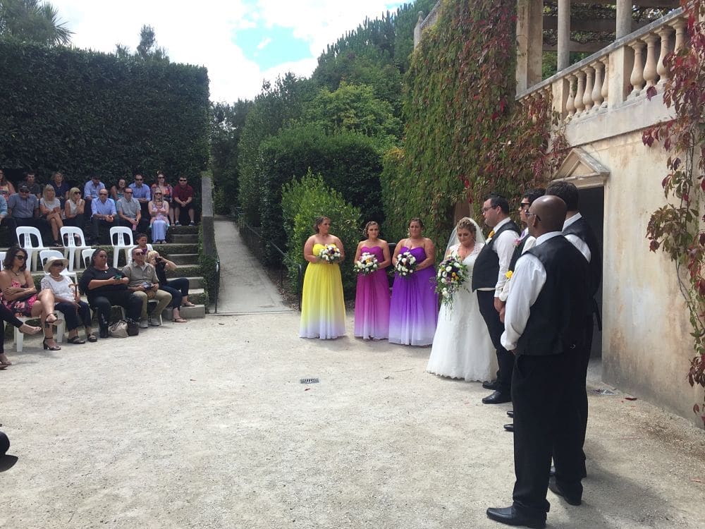 Hamilton Gardens - mini amphitheatre wedding ceremony