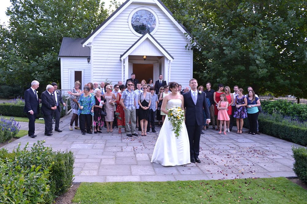 Henley Hotel - Chapel - Guests with Bride and Groom