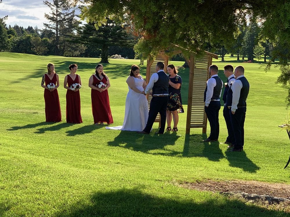 Inglewood Golf Club - Wedding ceremony with bridal party and celebrant
