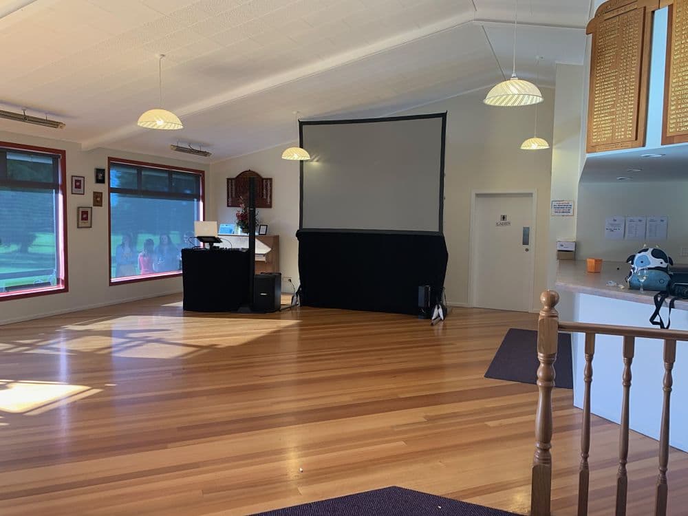 Inglewood Golf Club - DJ Equipment set up on dance floor in club house