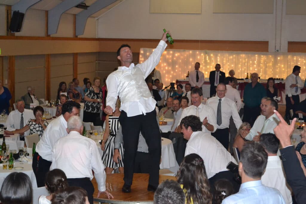 Matamata Civic Centre - Groom up on table dancing