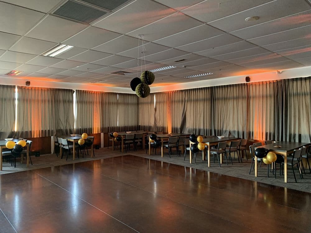 New Plymouth Club - Centennial Room Orange Up-Lighting