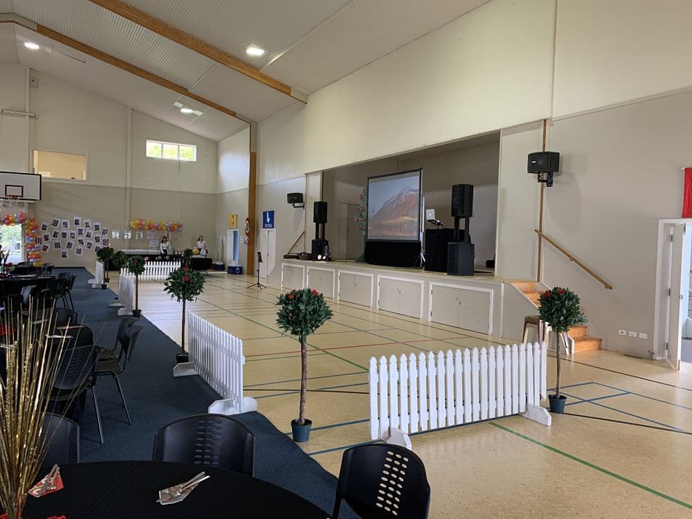 Tamahere Community Centre - Stage with DJ Set Up