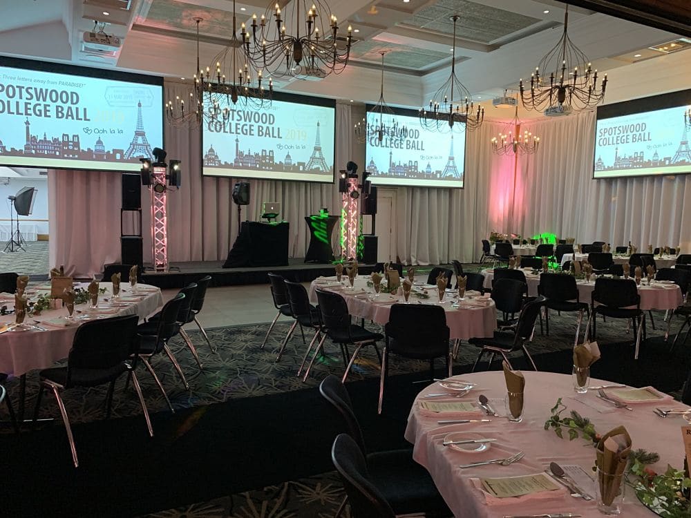 The Plymouth International Hotel - Grand Ball room 4 video screens