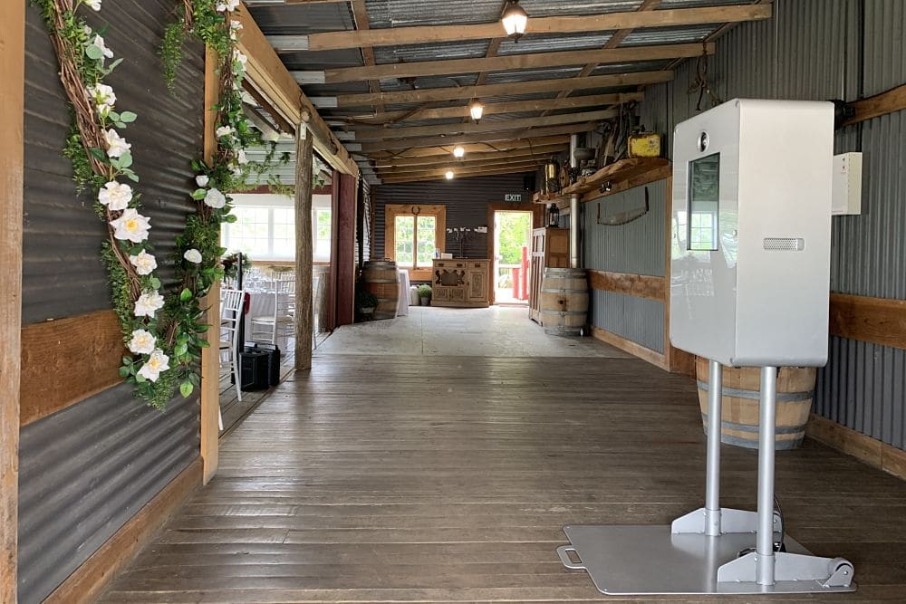 The Red Barn - Photo Booth set up in the barn