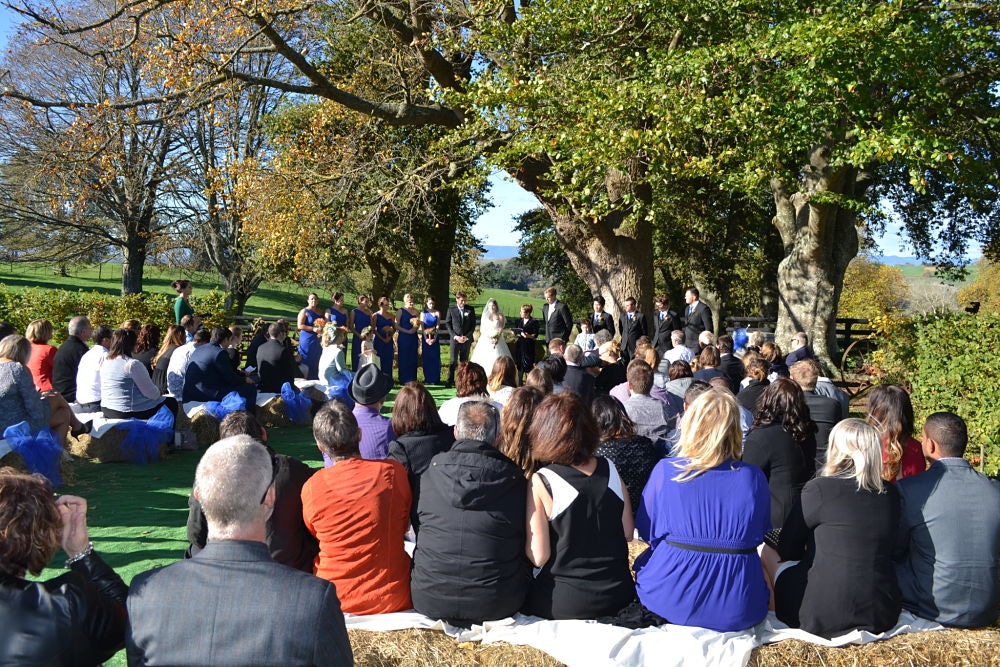 The Red Barn - Guests at wedding ceremony