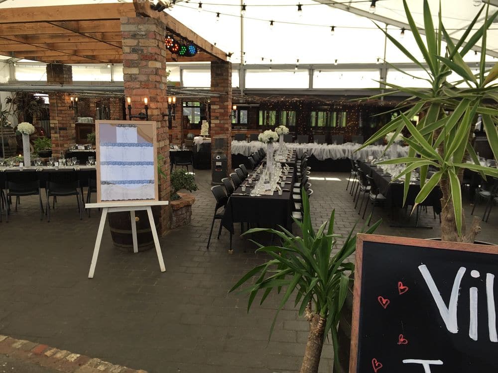 Vilagrad Winery - Table setting for wedding with guest board