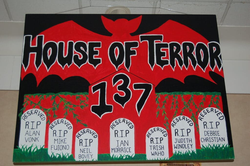 Wairakei Resort Taupo - Warehouse Staore staff artwork for horror theme conference