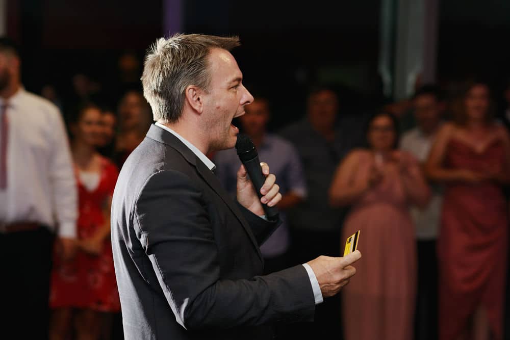 Awapuni Racing Function Centre - MC Scott Speaking to wedding Guests