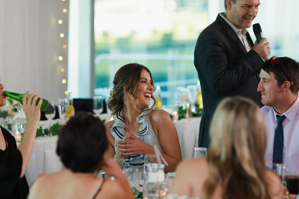 Awapuni Racing Function Centre - MC Scott speaking to guests during dinner