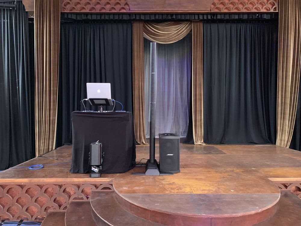 Blue Baths Rotorua - Small DJ equipment set up on stage