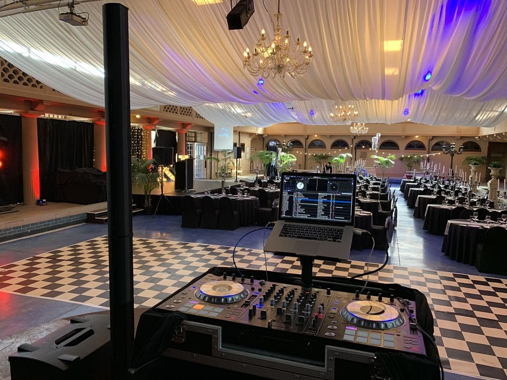 Blue Baths Rotorua - DJ equipment view of venue from Stage