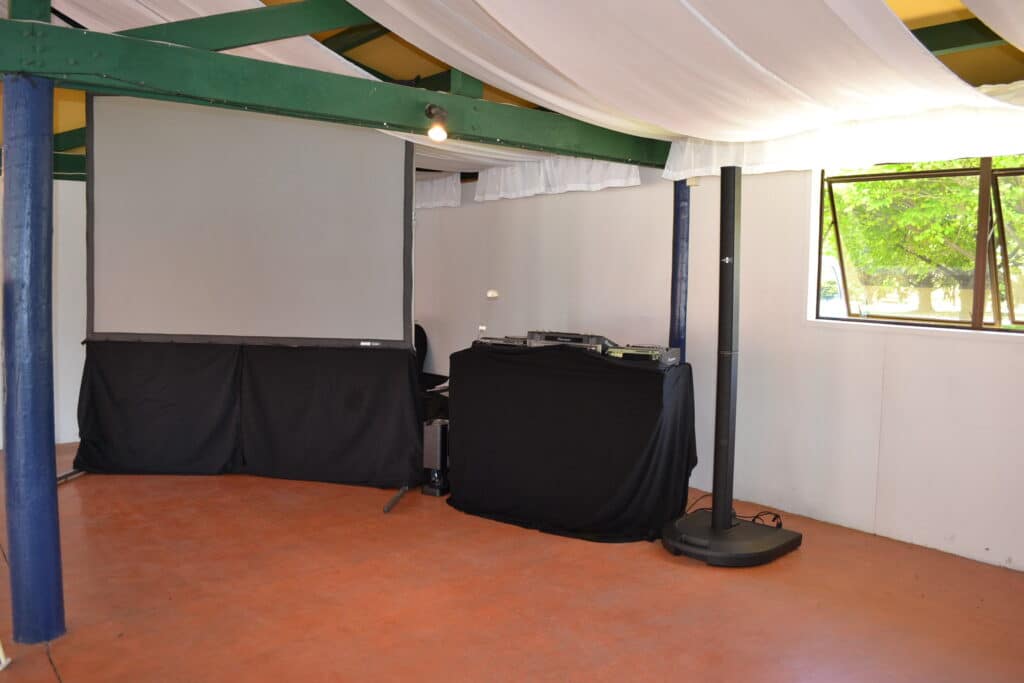 Brookfields Vineyards - DJ Equipment and video screen set up in function room