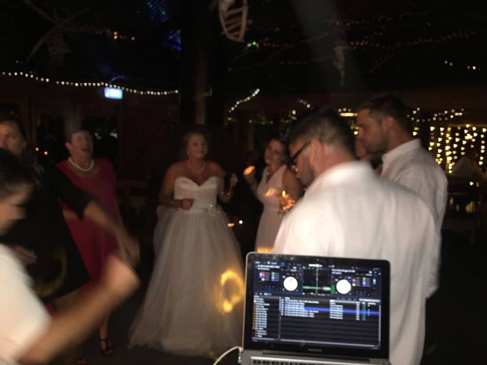 Crab Farm Winery - Bride and family guests circled on dance floor