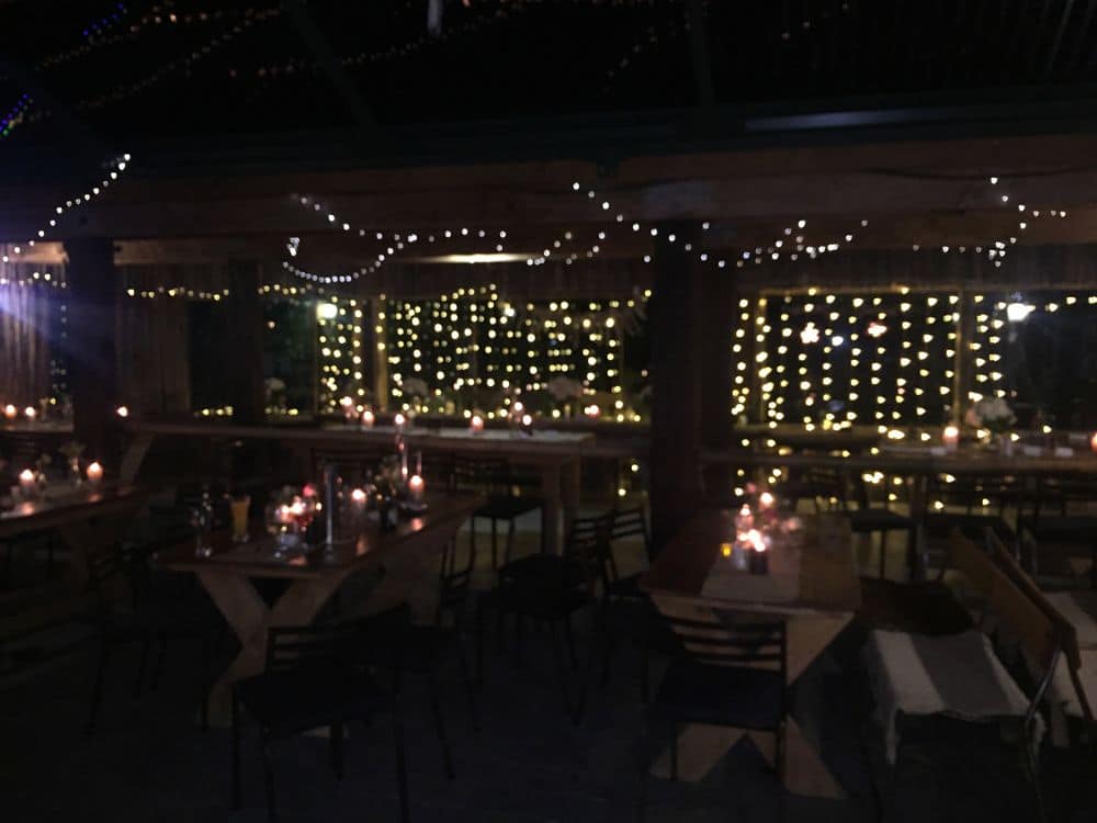 Crab Farm Winery - Function Room at Night with Fairy Lights