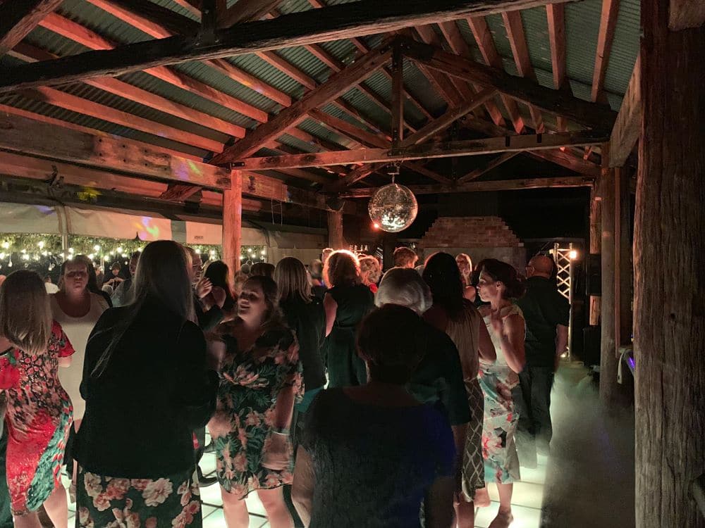 Poronui Lodge - Guests dancing in Stables Venue