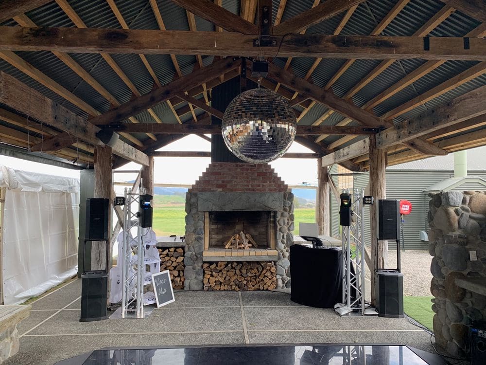 Poronui Lodge - DJ Equipment set up in Stables with Giant Mirror Ball