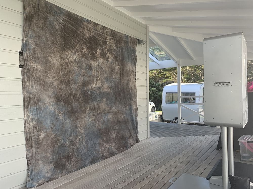 Orua Beach House - Photo Booth set up on balcony