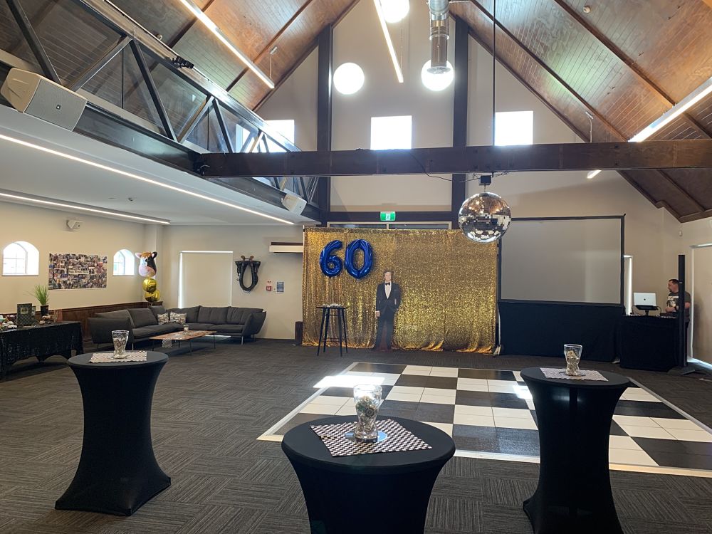DJ Equipment with Mirror Ball Set inside The Zaal Room at Zenders
